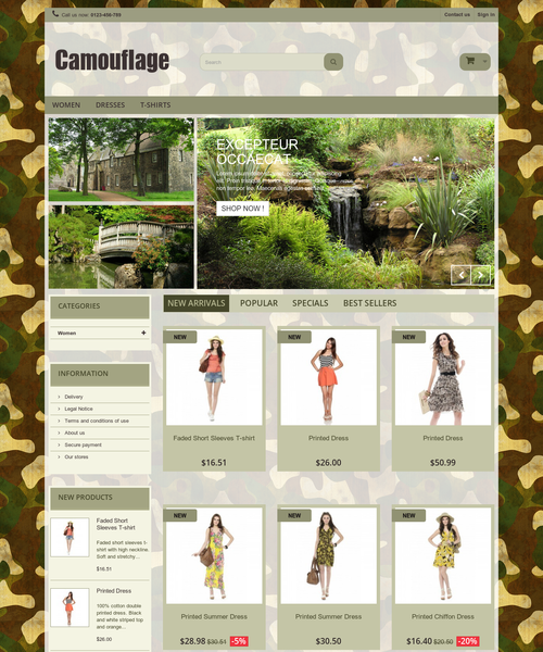 Prestashop responsive theme - Camouflage